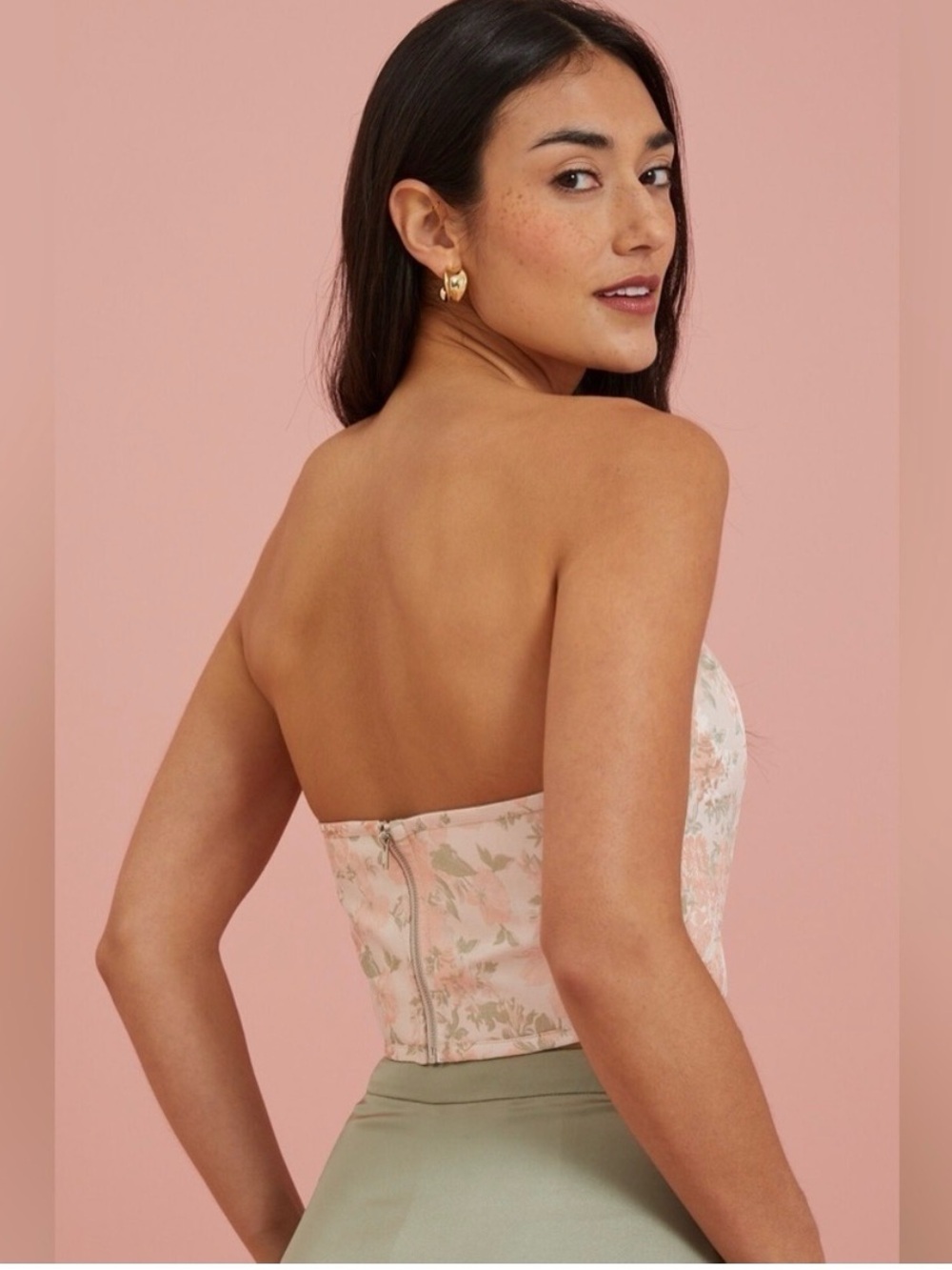 Altar’d State Floral Corset Bustier Top Cropped Coquette Small - Picture 2 of 10